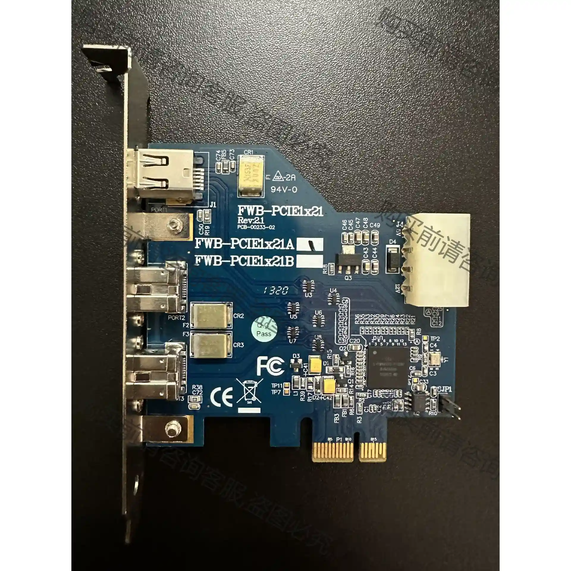 台湾 IOI FWB-PCIE1x21A 1394B 工业视 议价再拍 拆机件