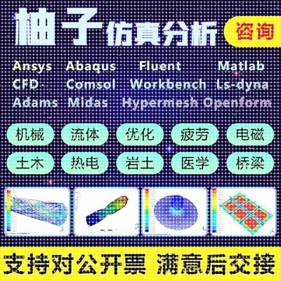 Comsol代做ansys/matlab/abaqus/cfd/fluent有限元仿真分析flac3d