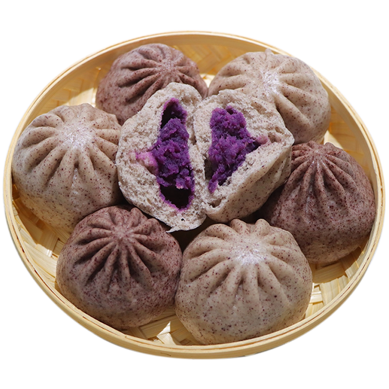 黑米山药包紫米紫薯包速冻面食