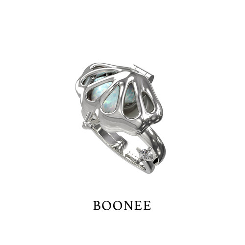 BOONEE贝壳欧泊可开盖戒指