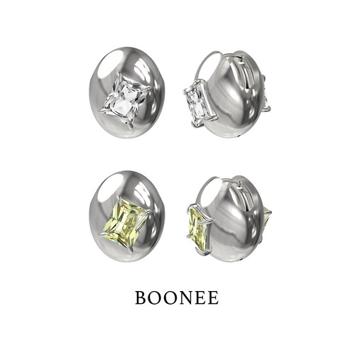 BOONEE新生系列宝石小巨蛋耳环原创设计感轻奢小众高级耳钉耳饰女