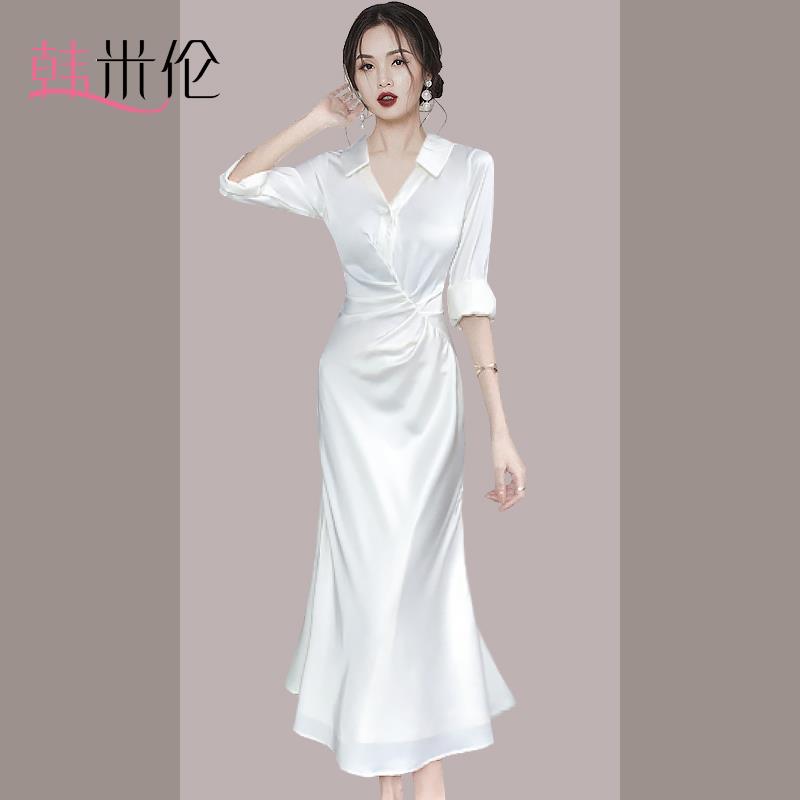 BLLOUKE高级感气质名媛连衣裙女2025年春装新款收腰显瘦包臀法式