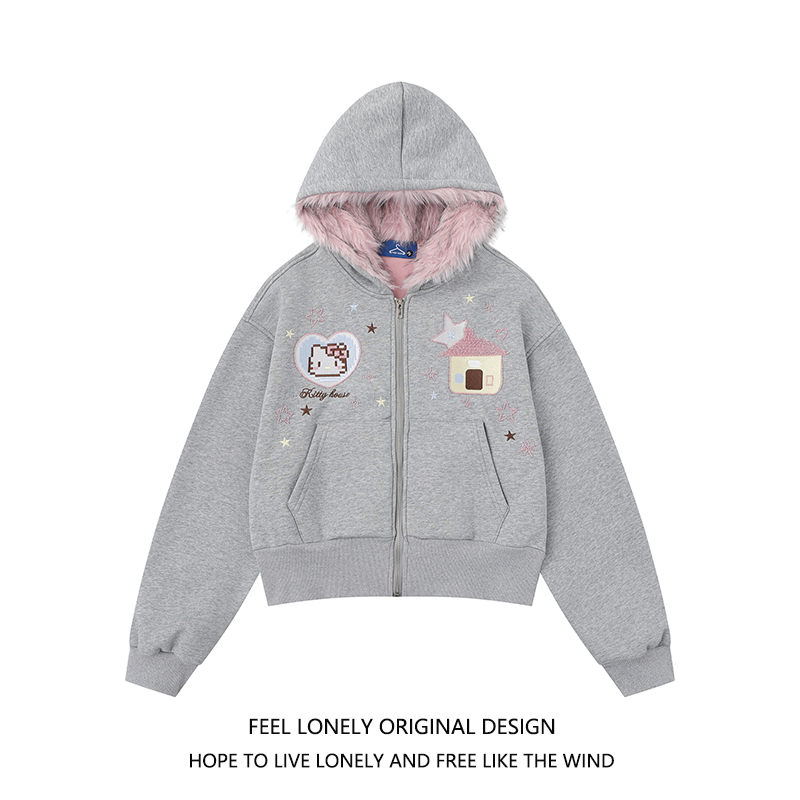 卡通Kitty猫连帽卫衣外套