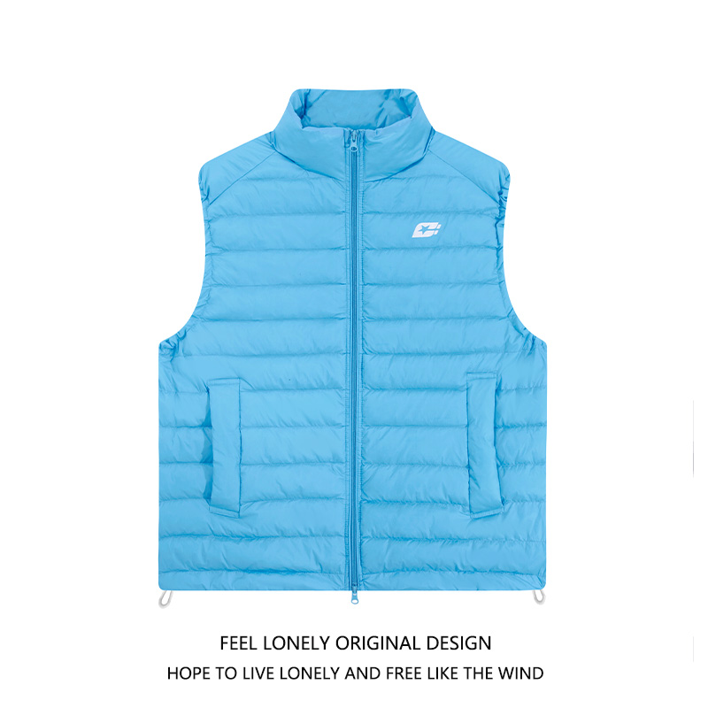 Feel lonely 冬季轻薄立领排骨羽绒马甲男女保暖设计感背心外套潮