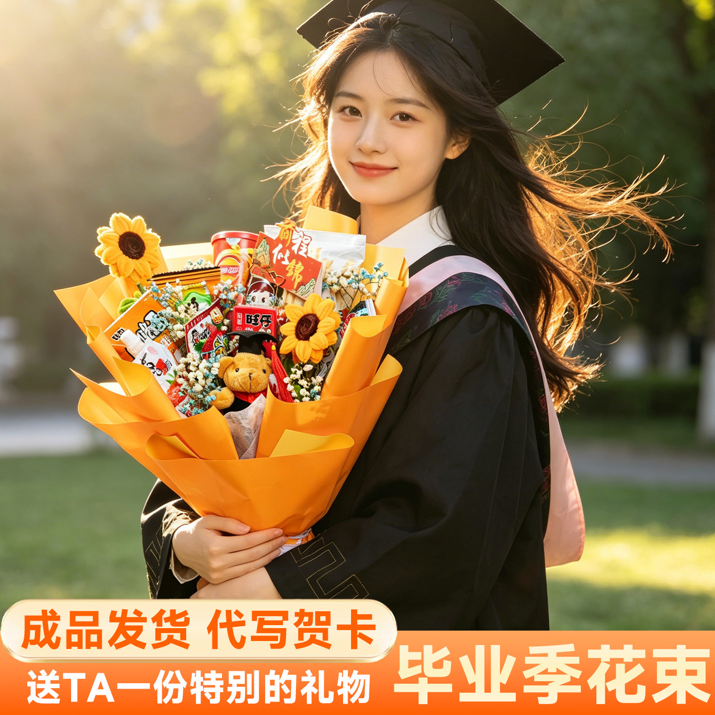 毕业礼物花束送全班同学亲戚孩子成人礼仪式感实用零食礼包伴手礼