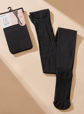 曼姿80D-120D春秋款收腹提臀哑光天鹅绒连裤袜黑色百搭舒适打底袜