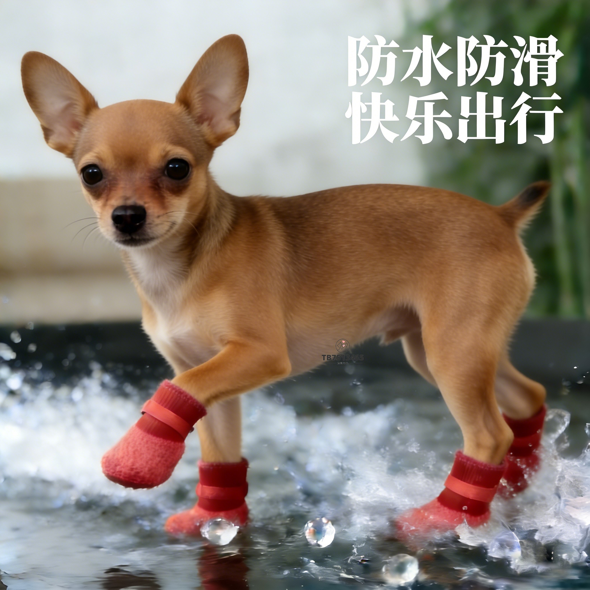 小鹿犬专用狗鞋子冬季软底甩不掉防滑小型犬狗狗袜子脚套防水防脏