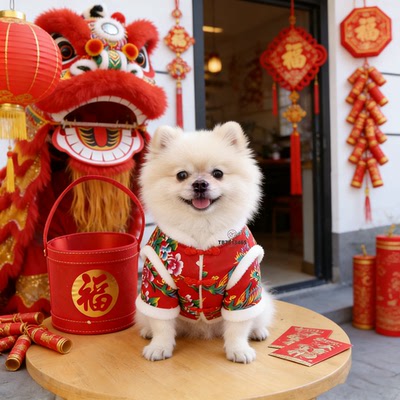 博美专用衣服小型犬冬装2025新款冬季加厚保暖棉服狗狗东北大花袄