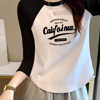 插肩长袖t恤女秋季新款