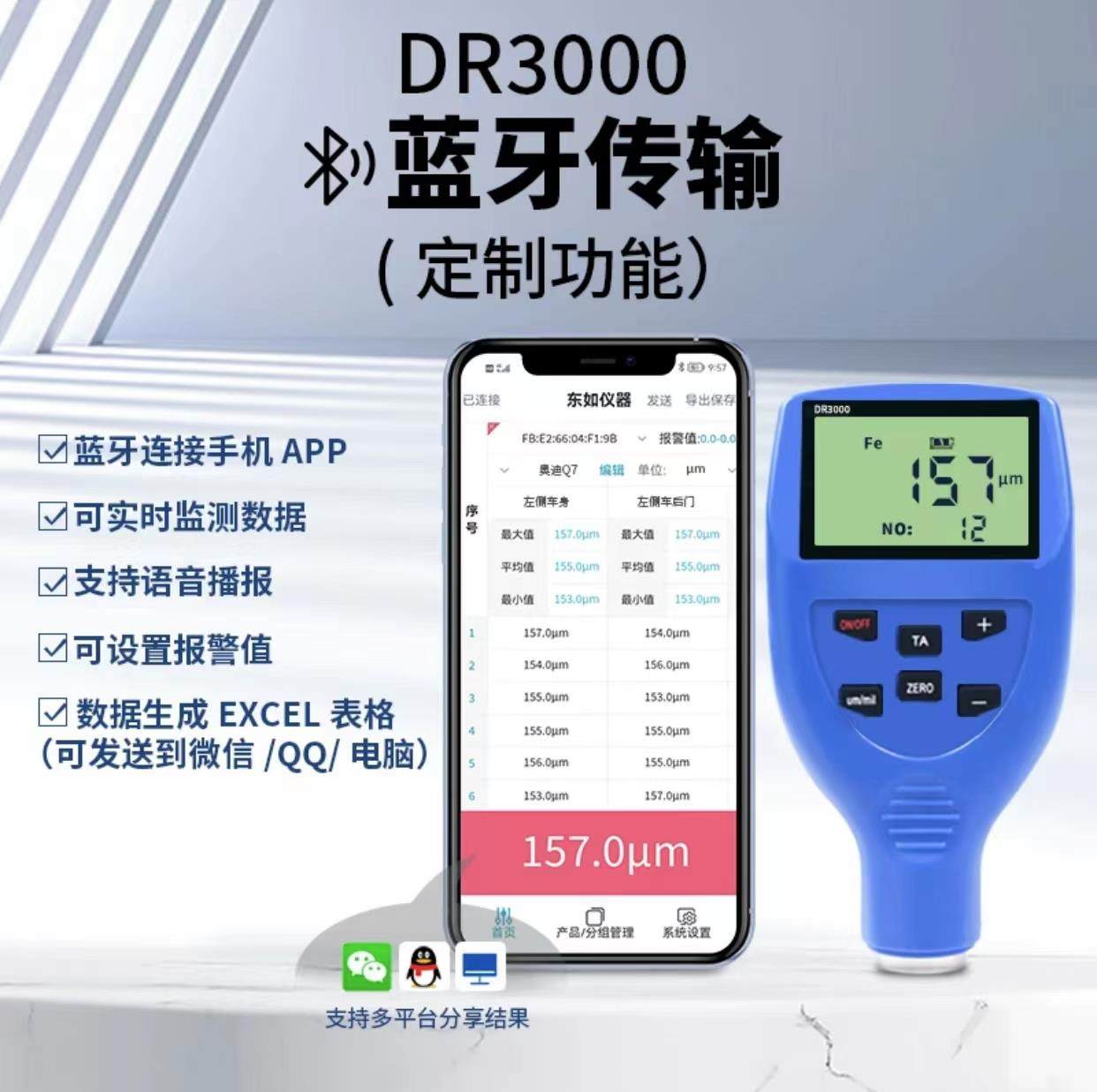 新款铁铝漆膜仪汽车漆面油漆检测仪镀锌层涂层测厚仪高精度膜包邮,五金/工具,测厚仪,淘宝优惠券,粉丝福利购,淘宝优惠卷