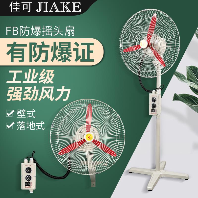 新款防爆摇头风扇BTS-500/750壁式落地式220 380V防爆电风扇包邮