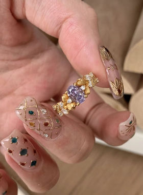 「紫荆花」金色复古超闪