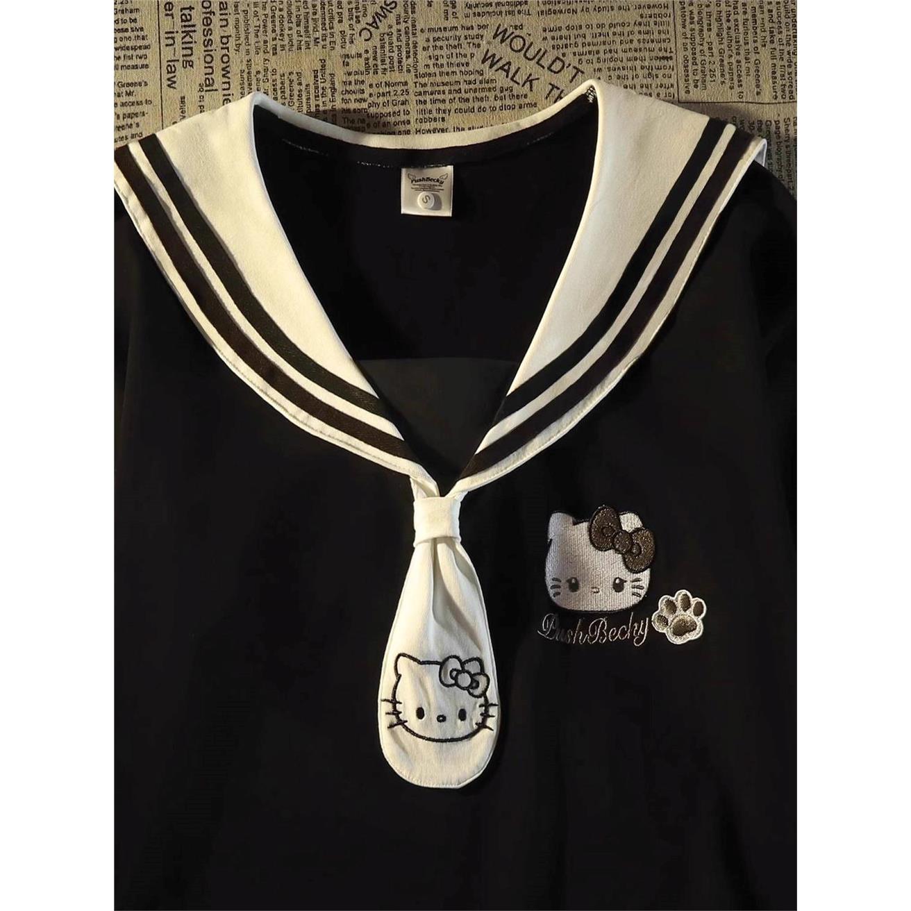 软萌宅系Kitty猫海军领短