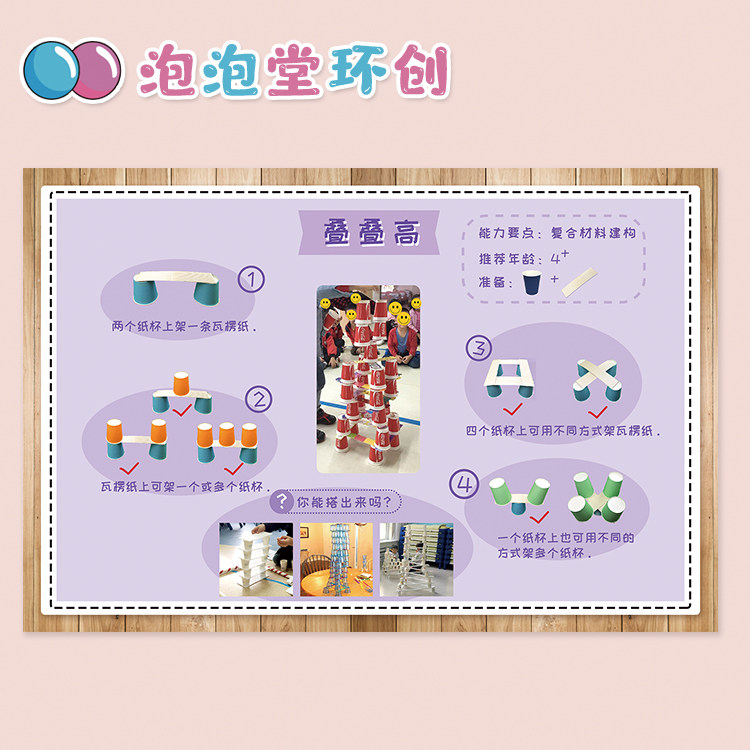 幼儿园区域角环创建构大揭秘之纸杯搭建方式叠叠高金字塔围墙城堡
