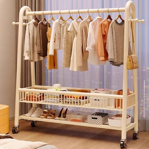 加粗落地碳钢晾衣架烤漆置物架