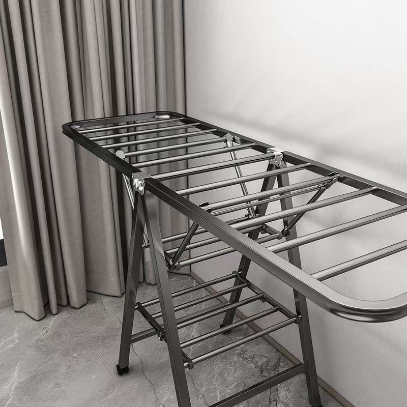 泽帅翼型碳钢晾衣架可折叠省空间