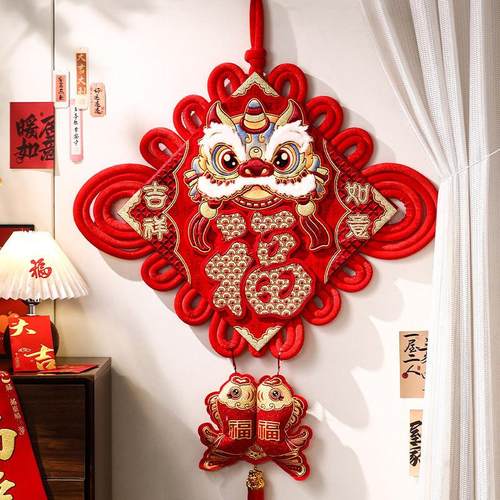 中国结挂件电视背景墙春节福字2026马年新年装饰客厅喜庆玄关门