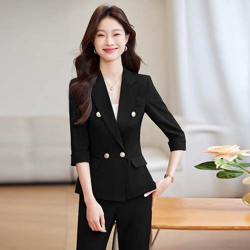 按摩美容师工作服蓝色棉麻裤子宽松冬季休闲足浴技师高端泰式气