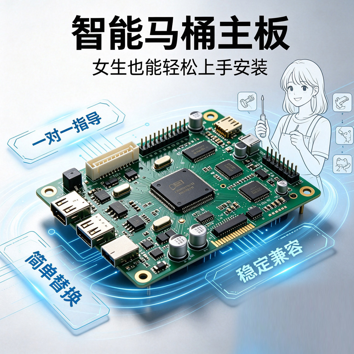 智能马桶主板全新电路板电脑板电坐便器配件