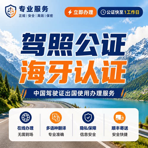 中国驾照公证海牙自驾换驾照意大利法国西班牙德国韩国菲律宾等国