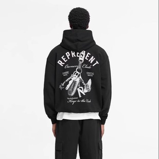 REPRESENT 24FW HOODIE美潮高街运动休闲宽松重磅纯棉连帽衫卫衣