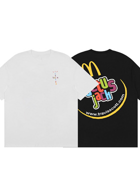 Travisscott潮流字母印花短袖T恤男女宽松纯棉情侣装夏季街拍上衣