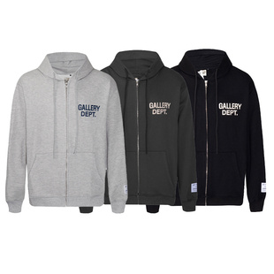 Gallery Dept经典基础款春秋冬美潮百搭休闲运动开衫连帽卫衣外套
