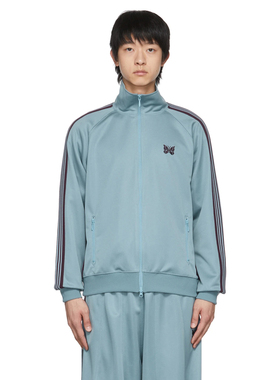 欧美日系潮牌Needles蝴蝶刺绣黑白条纹织带运动休闲春秋百搭外套