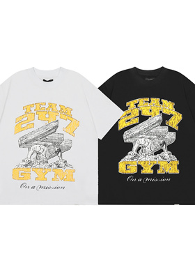 Represent美式街头风字母印花短袖T恤男女通用休闲圆领潮牌情侣装