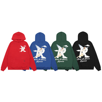 REPRESENT高街风天使印花连帽套头卫衣男女宽松纯棉毛圈百搭潮服