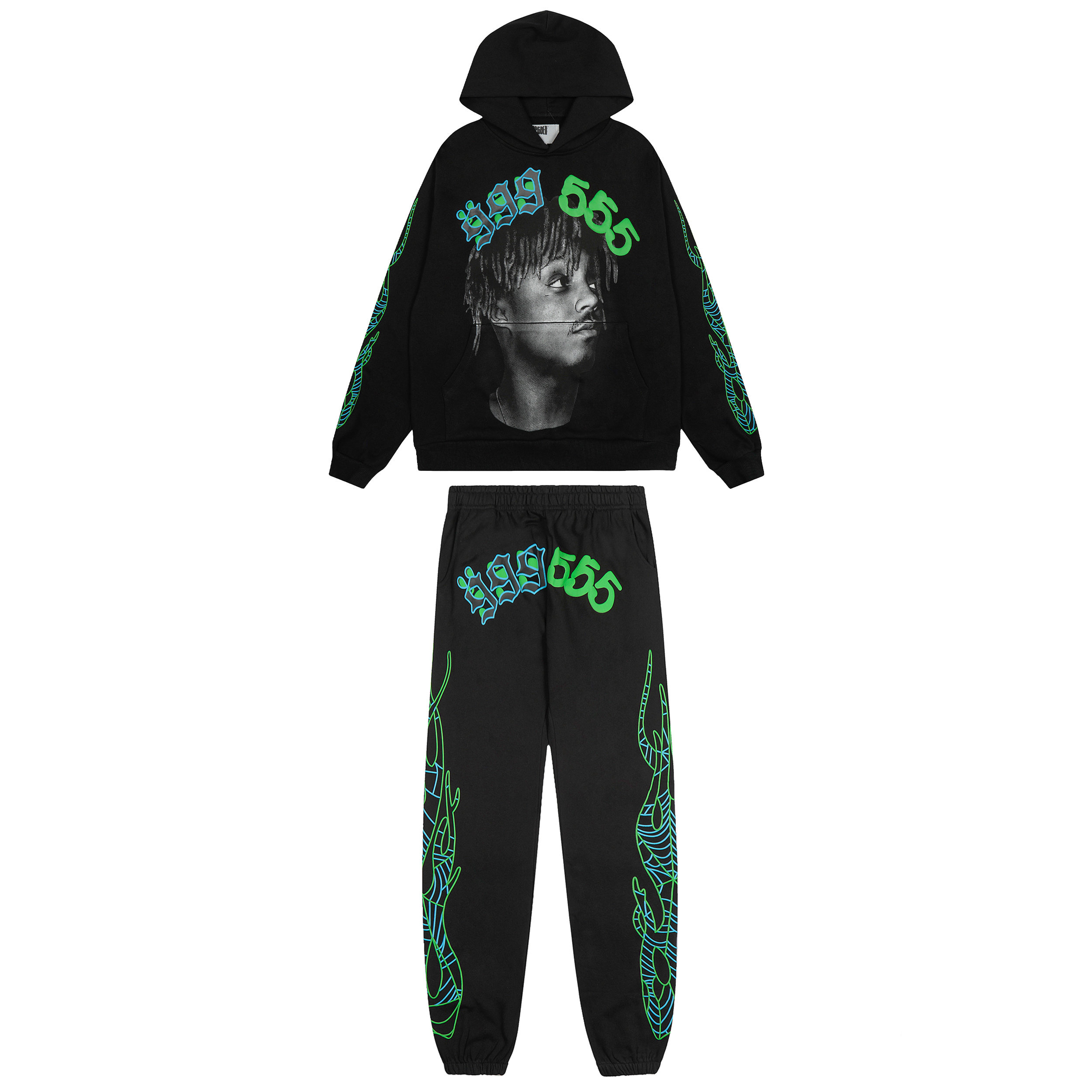 Sp5der高街风连帽卫衣套装男女秋季长袖印花休闲运动套装潮流毛圈,男装,休闲运动套装,淘宝优惠券,粉丝福利购,淘宝优惠卷