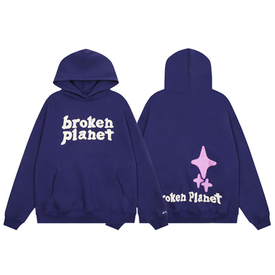 小众Brokenplanet高街字母印花连帽卫衣男女款加绒套头衫INS宽松