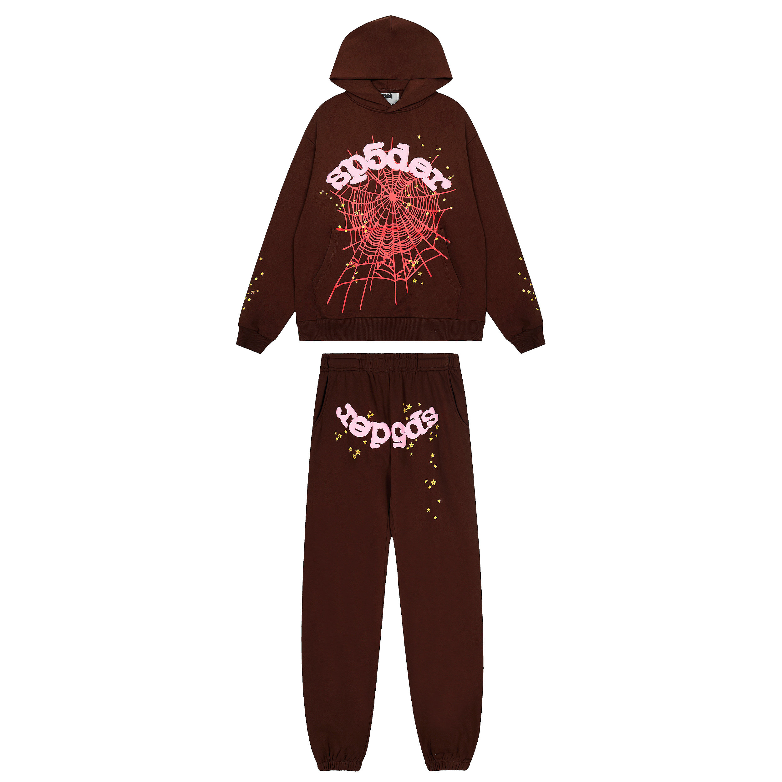 YoungThug美式Sp5der555连帽衫卫衣束脚裤男女休闲运动套头两件套,男装,休闲运动套装,淘宝优惠券,粉丝福利购,淘宝优惠卷