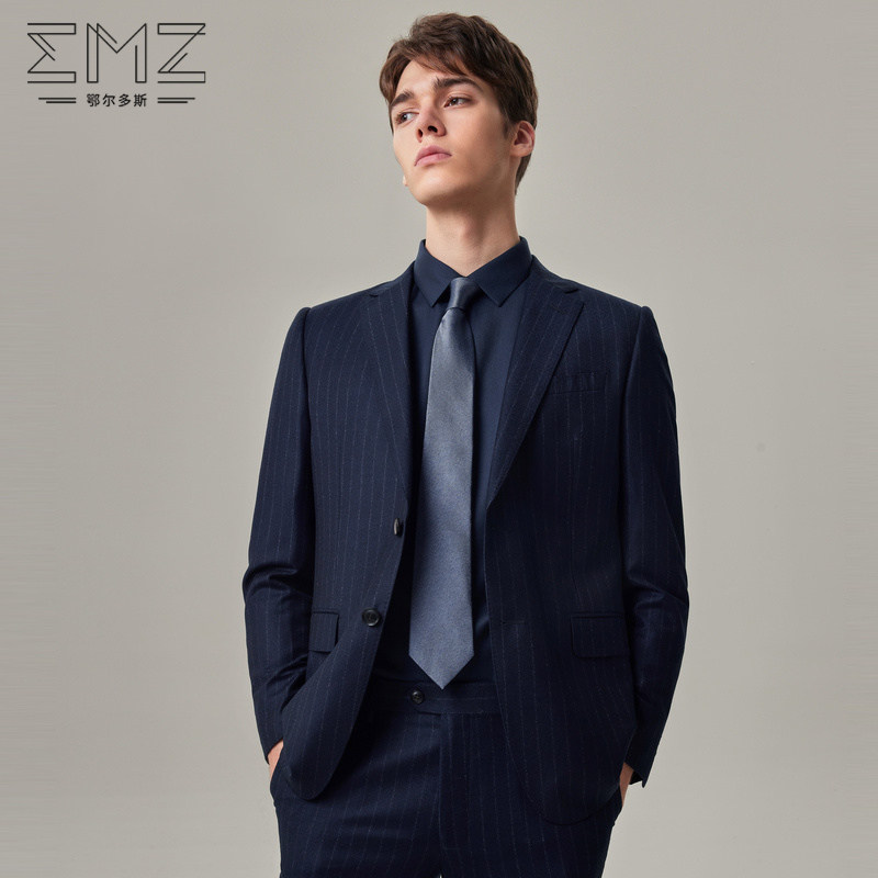 【羊毛系列】鄂尔多斯EMZ男士西装套装 全羊毛易打理正装套西上衣使用感如何?