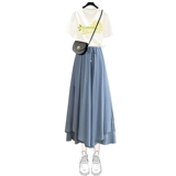 Комплект, дизайнерская футболка, по фигуре, коллекция 2023, тренд сезона