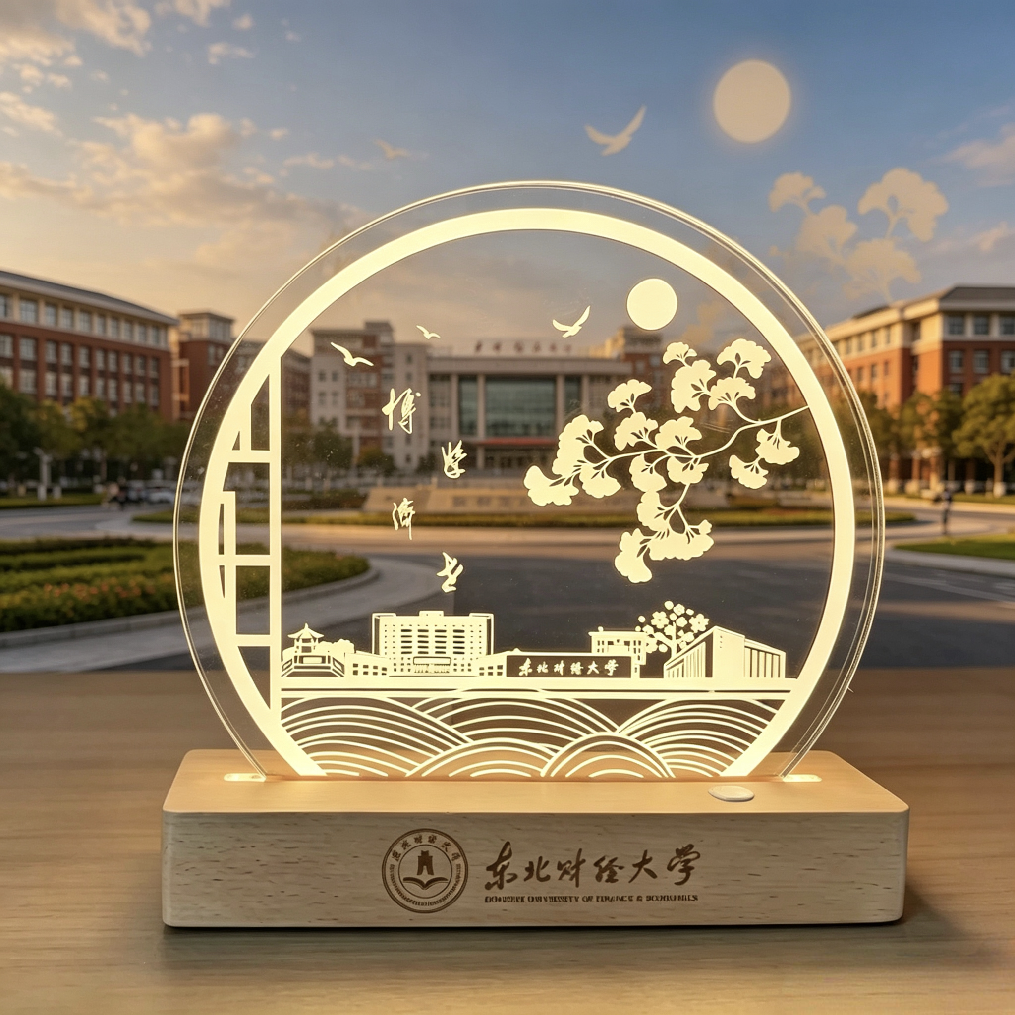 亚克力校园企业纪念定制小夜灯图片