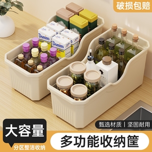 家用厨房锅具收纳盒滑轮锅盖置物架调料杂物桌面储物盒橱柜置物盒