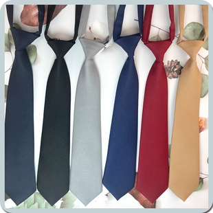 纯色JK领带女免打斜纹基础款学院校供衬衫百搭领结蝴蝶结酒红咖啡