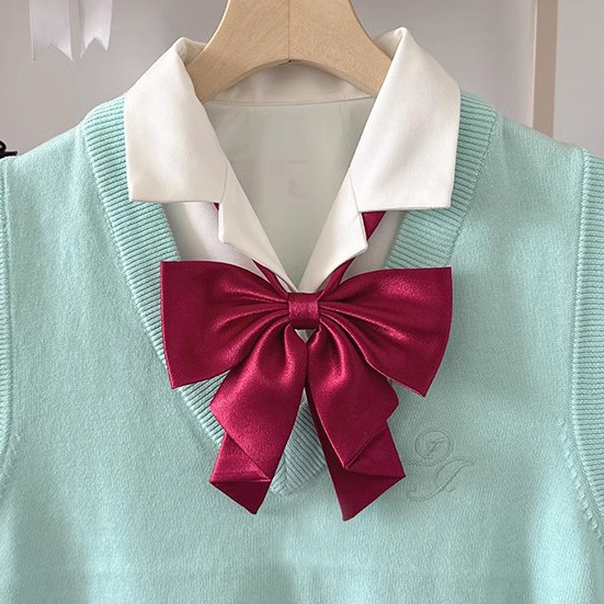 琉金短尾燕尾蝶长柄领结色免打蝴蝶结女jk制服搭配水手服衬衫可爱