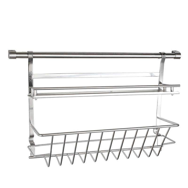 厨房置物架304不锈钢免打孔壁挂双层调味佐料瓶收纳厨房挂架挂钩,家装主材,置物架,淘宝优惠券,粉丝福利购,淘宝优惠卷