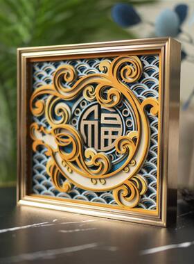 木叠雕装龙年电客厅视柜玄关饰小摆件梯家居饰品新年礼物乔迁