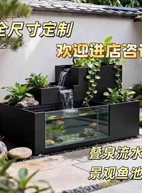 304不锈钢多层瀑布鱼缸花