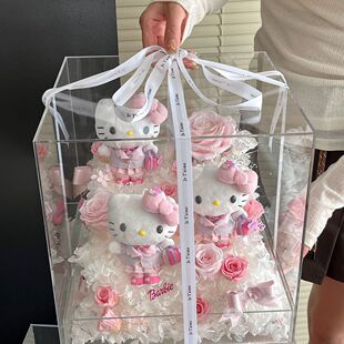 狗狗永生花圣诞节生日表白求婚送女朋友闺蜜礼物礼盒