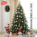 igood家用别墅商场高级感纯裸pe叶圣诞节树2.1米环保带灯仿真加密