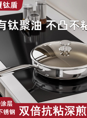 德国knx有钛无涂层平底锅不粘煎锅家用炒菜锅电磁炉燃气灶专用锅