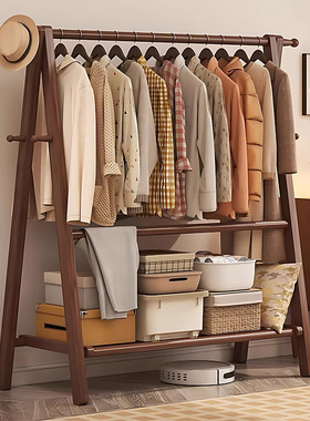 德国knx全实木衣架落地卧室家用衣帽架房间榉木晾衣架室内置衣架