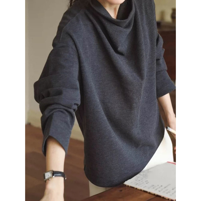 大码堆堆领打底衫女秋冬新款