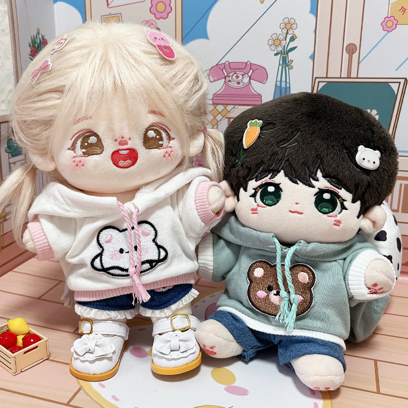 原创10cm20厘米棉花娃娃卫衣裤子套装明星棉花娃娃公仔玩偶衣服