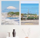 小武拉莫 海边富士山ins租房挂布装 饰挂毯壁纸床头背景布海报墙布