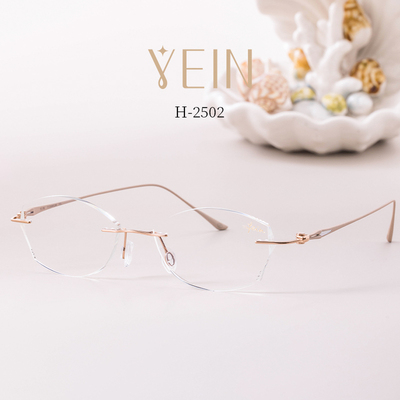 魅影眼镜YEIN官方旗舰店贝爱一生系列H2502近视镜超轻钛架女贝壳
